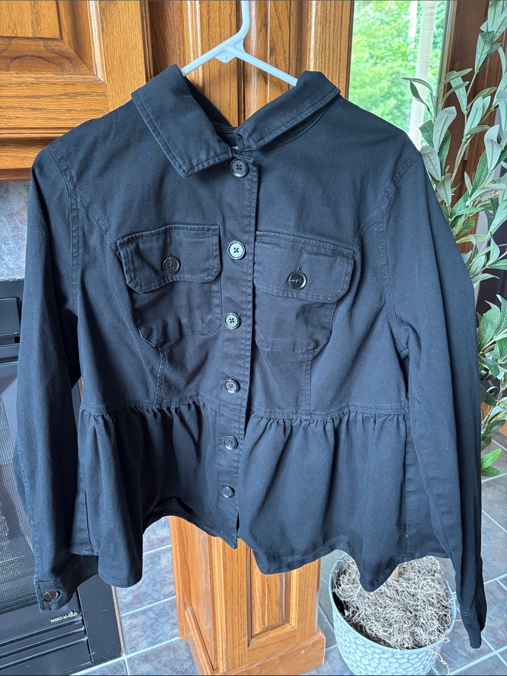 torrid Black Peplum Jean Jacket